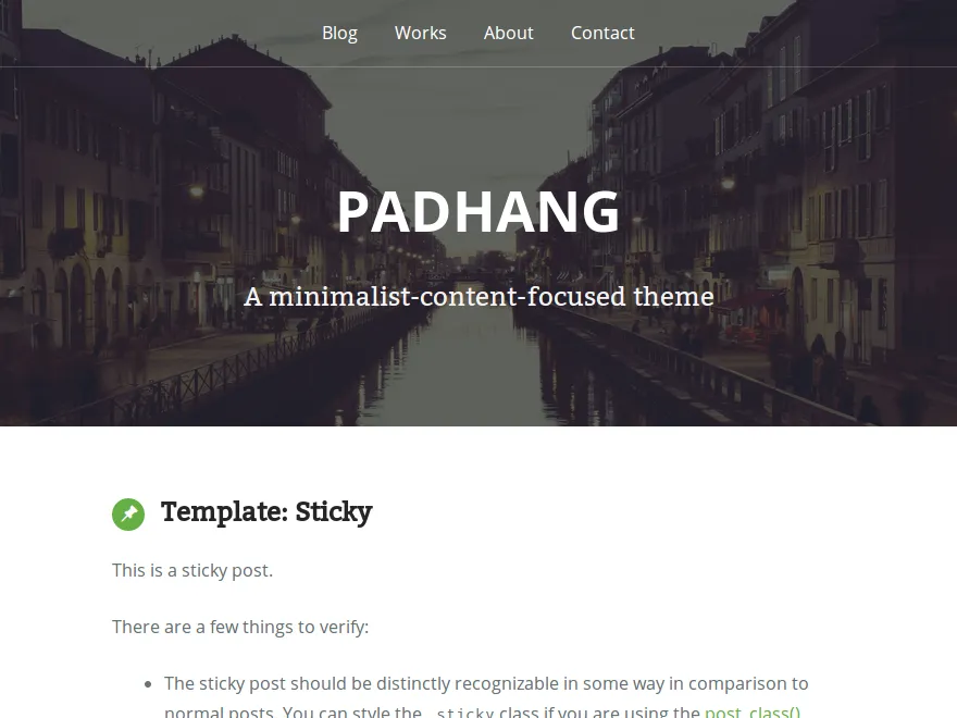 Padhang WordPress theme
